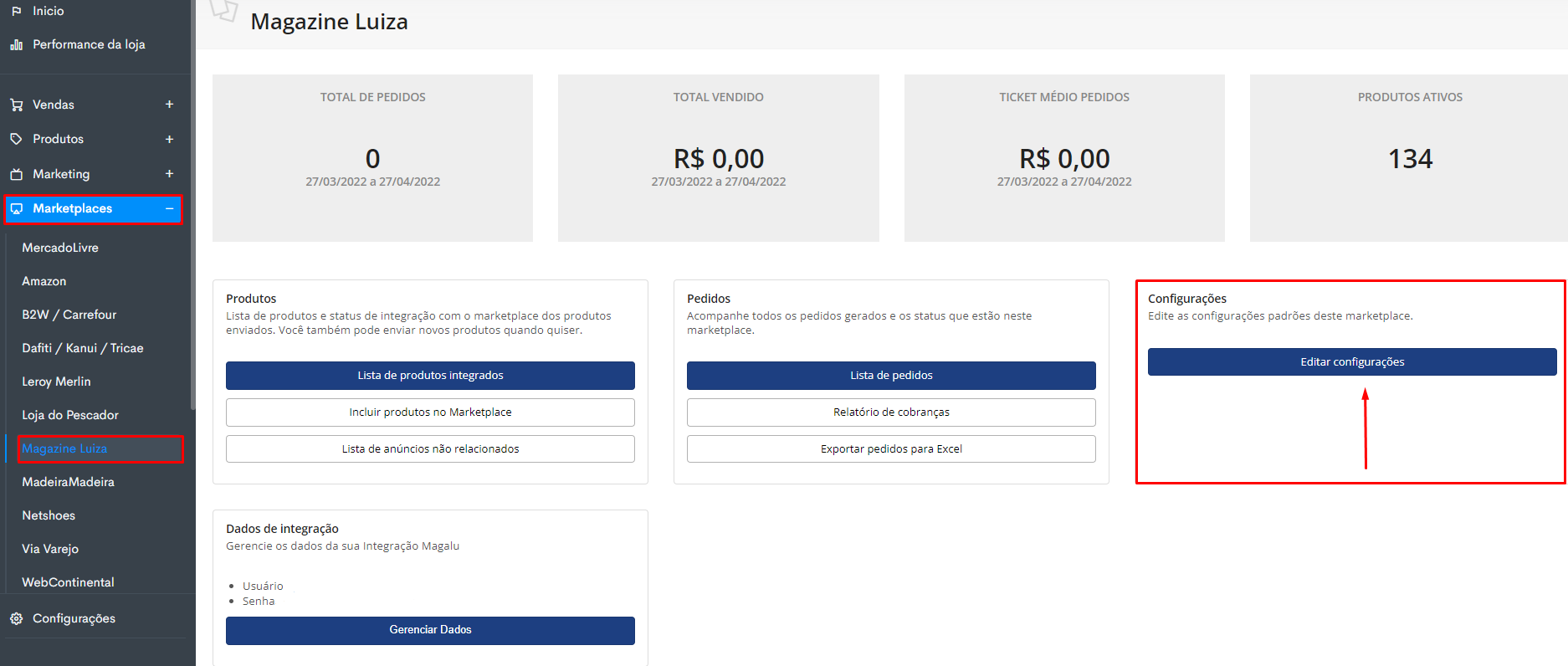 Configura Es Gerais Na Integra O Com O Magazine Luiza Tray Tecnologia Em Ecommerce Ltda